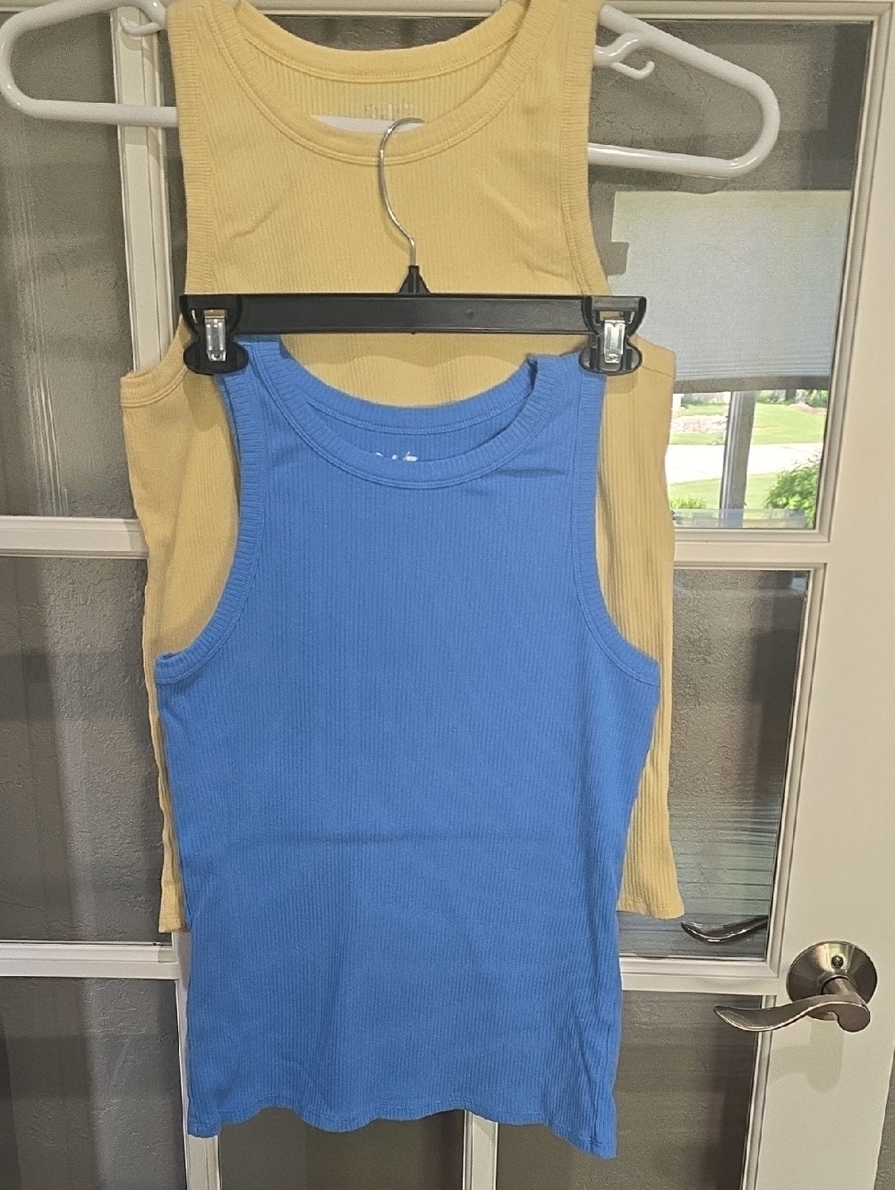 24/7 Maurices Ribbed Tank Tops Set Of 2 - Yellow & Blue